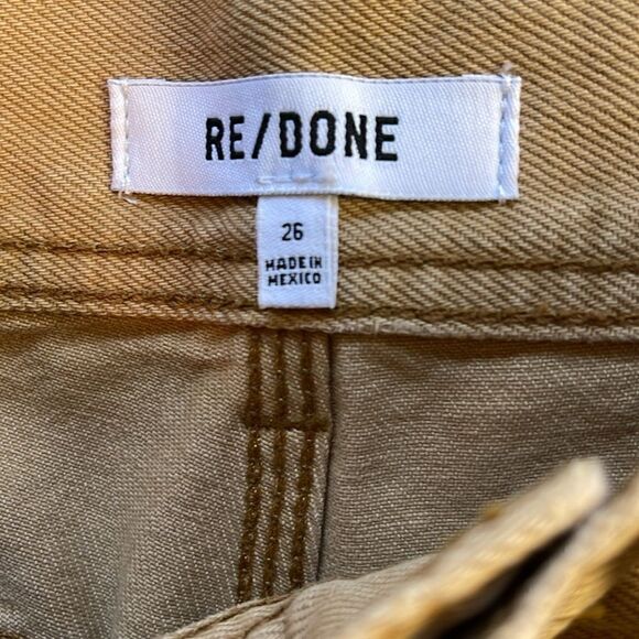 RE/DONE utility cargo jeans khaki Size 26 see measurements Straight Leg - Picture 7 of 11